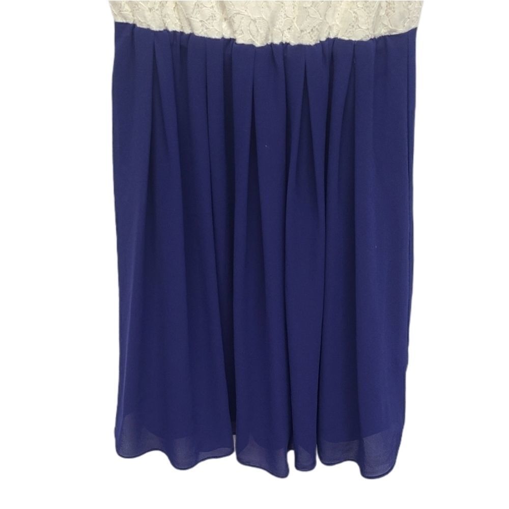Alythea‎ A-line Upper Lace Blue/Ivory Dress Size Medium - Picture 6 of 10